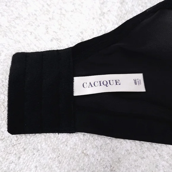 CACIQUE Lightly Lined Bra 46C Victorian Floral Lace Vine - Picture 5 of 6